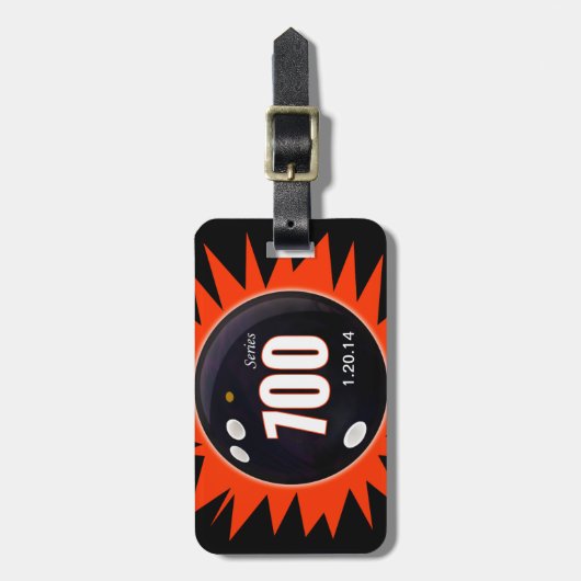 700 Bowling-reeks - rood Bagagelabel (Voorkant verticaal)