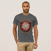 [700] Master Mason - 3rd Gradenplein en -kompassen T-shirt (Voorkant volledig)