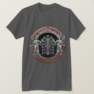 [700] Twee zilveren Ninurtas met levensboom T-shirt
