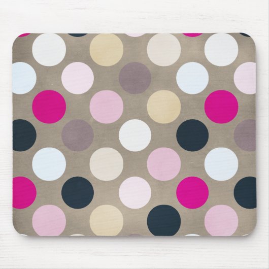 7096_polka-stippen-44-roze-bruine POLKA DOTS HOT P Muismat (Voorkant)