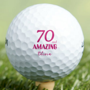 70 and Amazing Sister Gift – Roze 70e verjaardag Golfballen