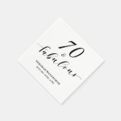 70 and Fabulous Seventy Birthday Elegant Script Servet (Hoek)