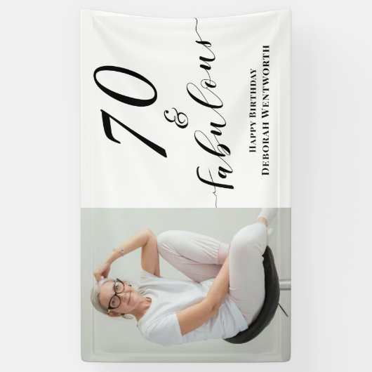 70 and Fabulous Seventy Birthday Photo Script  Spandoek (Verticaal)