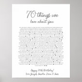 70 choses que nous aimons à propos de vous poster (Devant)