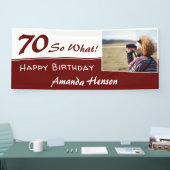 70 Dus wat een grappige 70e verjaardag foto Spandoek (Beurs)