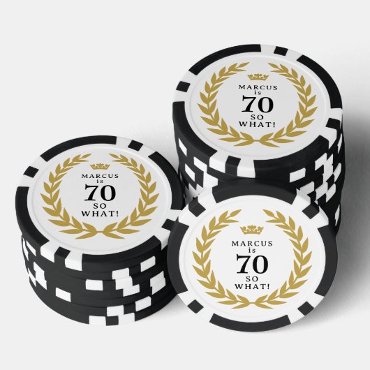 70 Dus wat een grappige Laurel Krans Kroon 70e ver Poker Chips (Opstapeling)