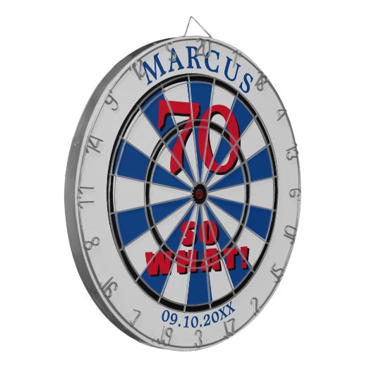 70 dus wat Funny Quote 70th Birthday Dartboard Dartbord (Voorkant Links)