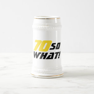 70 Dus wat Grappige Typografie 70ste Verjaardag Bierpul