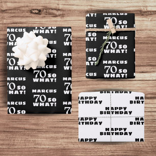 70 dus wat Leuke Citaat Typografie 70ste Verjaarda Inpakpapier Vel