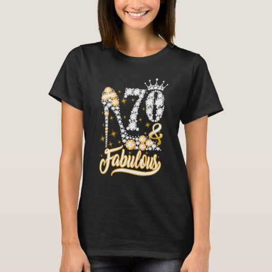 70 en 70 jaar oud, 70 jaar oud, diamant S T-shirt (Voorkant)