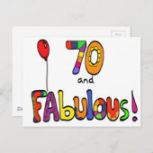70 en 70e verjaardag van Fabulous Briefkaart (Voorkant / Achterkant)
