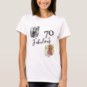 70 en Fabulous 2 foto 70e verjaardag T-shirt