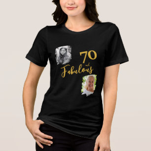 70 en Fabulous 2 foto 70e verjaardag Tri-Blend Shirt