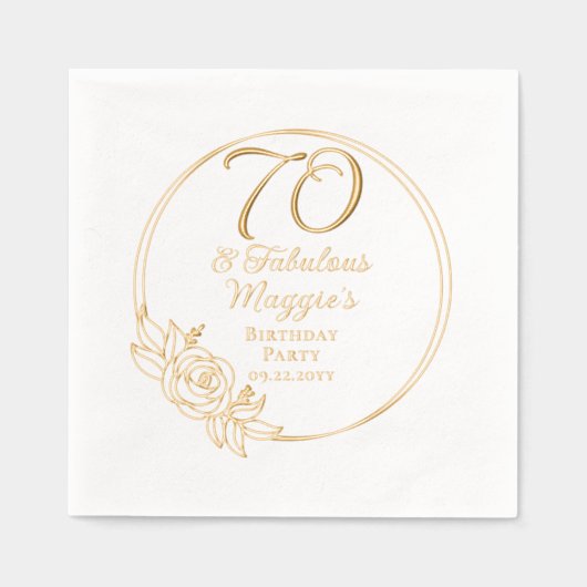 70 en Fabulous 70ste verjaardagsfeest gestempeld Folie Servetten (Voorkant)