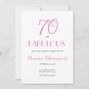 70 en Fabulous 70ste verlichtingsparty Kaart