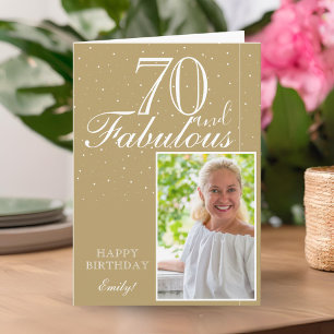 70 en Fabulous Elegante 70e Verjaardag Foto Kaart