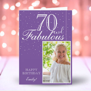 70 en Fabulous Elegante 70e Verjaardag Foto Kaart