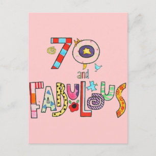 70 en Fabulous Gelukkige 70ste Verjaardag Briefkaart