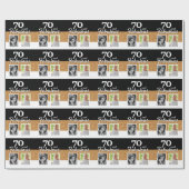 70 en Fabulous Gold Glitter 2 Foto 70e verjaardag Cadeaupapier (Vlak)