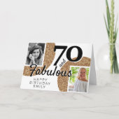 70 en Fabulous Gold Glitter 2 Foto 70e verjaardag Kaart (Voorkant)