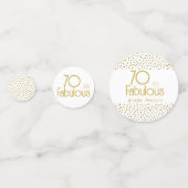 70 en Fabulous Gold Glitter 70e verjaardag Confetti (Achterkanten)