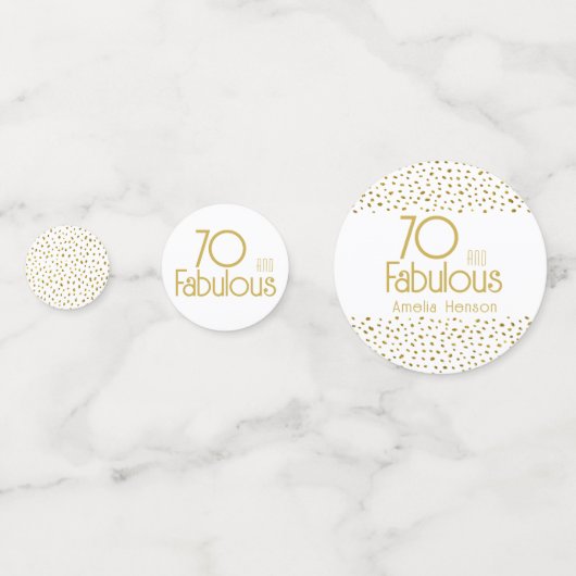 70 en Fabulous Gold Glitter 70e verjaardag Confetti (Achterkanten)