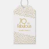 70 en Fabulous Gold Glitter 70th Birthday Cadeaulabel (Voorkant)