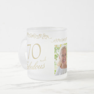 70 en Fabulous Ornament 70ste Verjaardag Foto Matglas Koffiemok