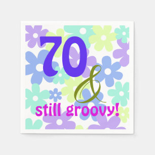 70 en nog steeds groovy! Birthday Paper Cocktail N Servet