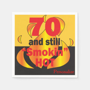 70 en nog steeds rokin Hot   70e verjaardag Servetten