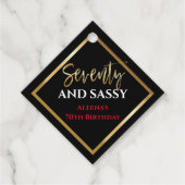 70 en SASSY Birthday Black Gold Gift Label (Voorkant)