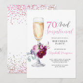 70 en sensationeel verjaardagsfeest kaart (Voorkant / Achterkant)