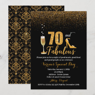 70 et fabuleuse invitation d'anniversaire pour les