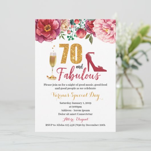 70 et fabuleuse invitation d'anniversaire pour les (Debout devant)