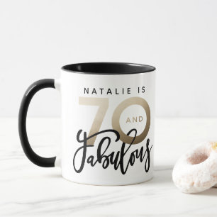 70 et fabuleuse tasse d'anniversaire en or métalli