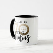 70 et fabuleuse tasse d'anniversaire en or métalli (Devant gauche)