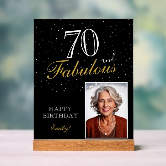 70 et fabuleux Elegant Black Birthday Photo (Neutre)