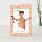 70 Fabulous Brown Vrouw Cartoon Margarita Verjaard Kaart (Voorkant)