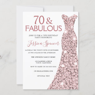 70 & Fabulous Roos Gold Dress 70e verjaardag Kaart