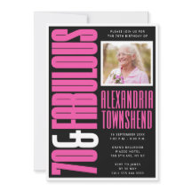 70 & Fabulous Vet Pink Zwart 70e Verjaardag