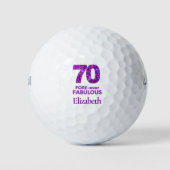 70 FOREVER-ever Fabulous 70th Birthday Purple Flow Golfballen (Voorkant)