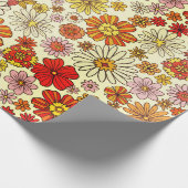 70 geïnspireerde warme bloemdruk cadeaupapier (Hoek)