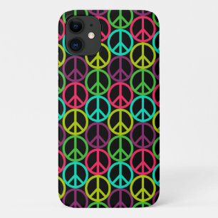 70 Hippie Peace Sign Pattern iPhone 11 Hoesje