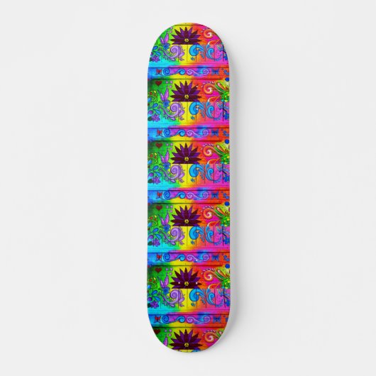 70 hippie psychedelic kleuren skateboard (Voorkant)