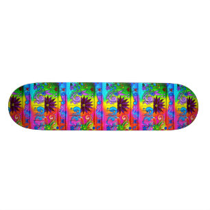 70 hippie psychedelic kleuren skateboard