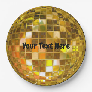 70-inch Gold Disco Ball 9-inch Papieren Bordje
