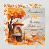 70 Invitation d'anniversaire à l'automne (Devant / Derrière)
