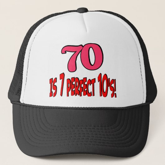 70 is 7 perfecte 10's (PINK) Trucker Pet (Voorkant)