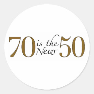 70 is de nieuwe 50 ronde sticker