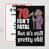 70 is niet dodelijk, maar oude grappige grimmige m kaart (Voorkant / Achterkant)